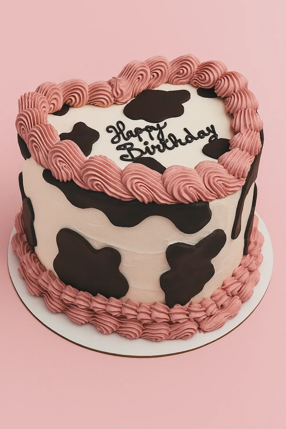 Cake design vache rose