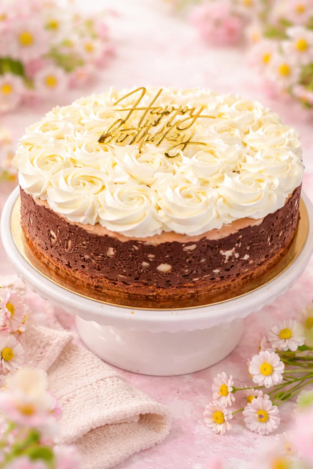 Gâteau élégant fleuri Hello Sweet Cake