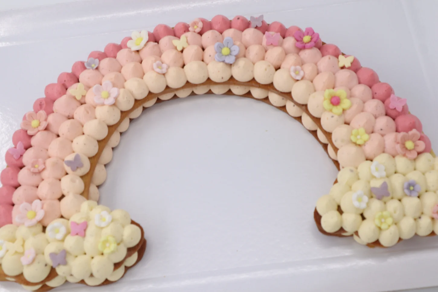 Number cake pastel fleuri